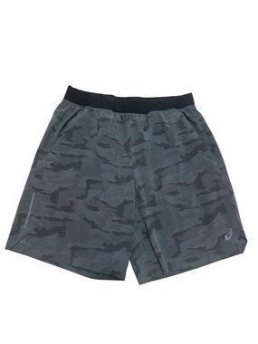 ASICS Men's 9" Running Training Shorts Black Camo Size Large Men